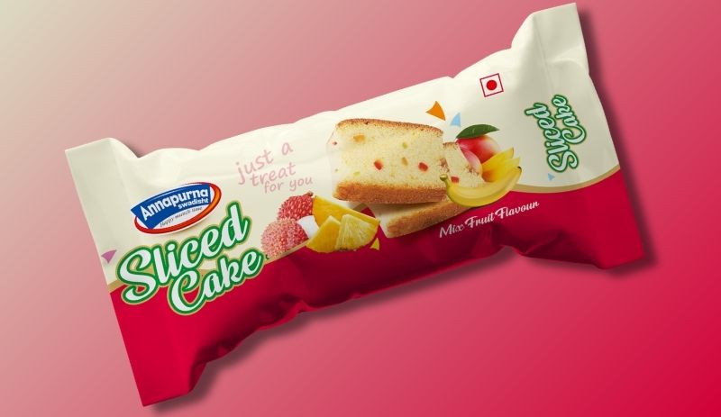 Sliced Cake Packet Design for Annapurna Swadisht