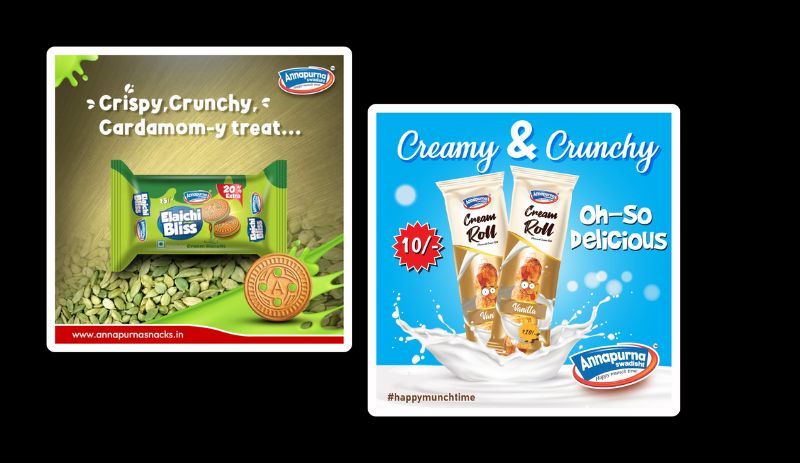 Elaichi Biscuit and Cream roll Advertising for Annapurna Swadisht