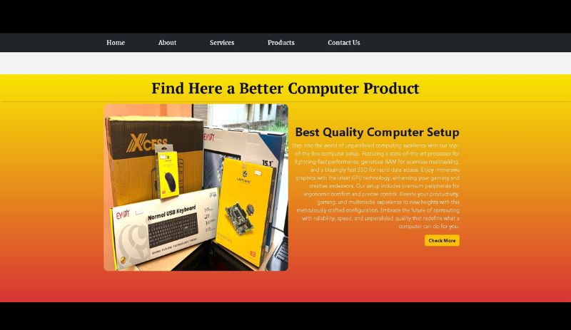 Image of the website design of ICube Learning showing computer parts