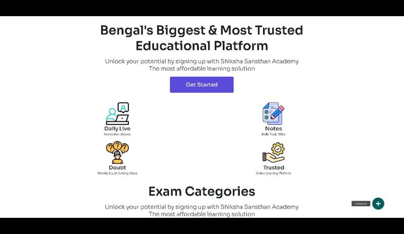 Image of the features of the Siksha Sansthan Academy